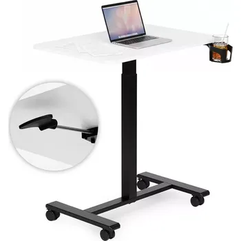 Psací stůl mobilní výškově nastavitelný stůl 70 × 48 cm s držákem nápojů modernhome