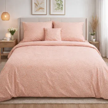 Povlečení Francouzské bavlněné povlečení - Oranžové s bílým vzorem-Sale