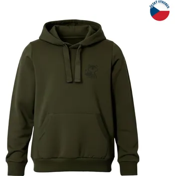 Dívčí mikina ZÁHOŘÍ Rudel ZÁHOŘÍ Dětská mikina s kapsou a kapucí - zelená liška Velikost: 110