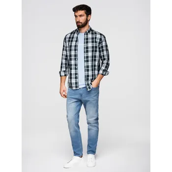 Pánské džínové kalhoty CARROT s odřením - světle modré V1 OM-PADP-0253 - L