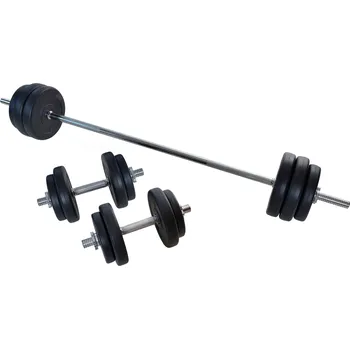 Nakládací činkový set s cementovými kotouči - 55 kg