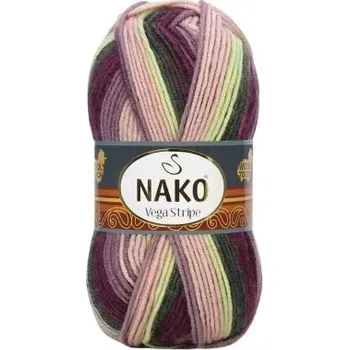 Příze Nako Pletací příze Nako Vega Stripe 82414 - zelená