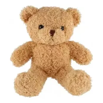 plyšák Teddies Medvěd/medvídek látkový 30cm béžový kudrnatý