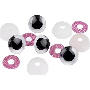 umělá květina Bezpečnostní oči glitrové Ø20 mm fialová - prodej po 2 ks