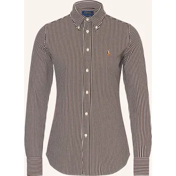 Dámská halenka Polo Ralph Lauren Dámská Košilová Halenka Z Piké, tmavě hnědá...