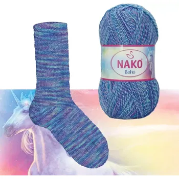 Příze Nako Pletací příze Nako Boho 87724 - modrá