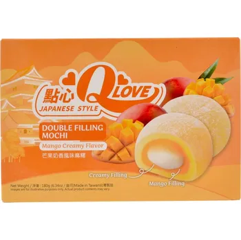 Qlove Mochi double filling mango, 180 g
