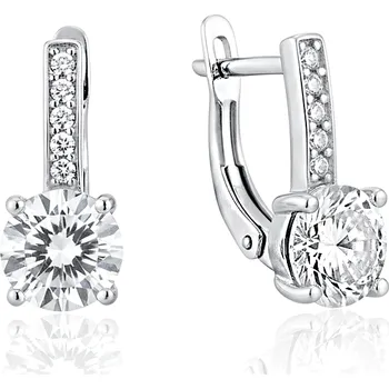 Náušnice Klasické náušnice „Crystal Elegance“ zdobené zirkony z chirurgické oceli č. 1900