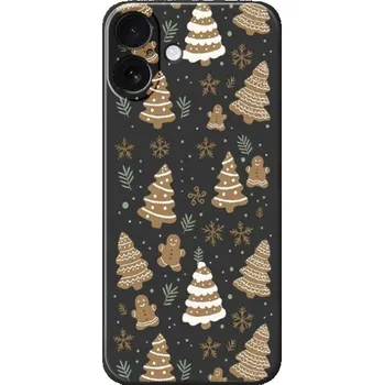 Ochranný kryt se vzorem vánočních perníčků pro iPhone 17 - černý