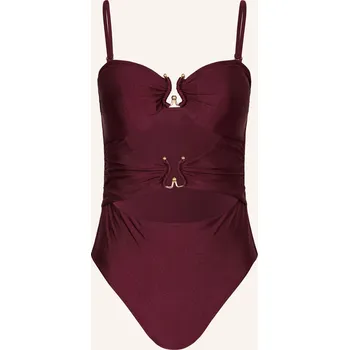 Dámské plavky Mrs & Hugs Dámské Plavky S Výstřihem A Výřezy, tmavě červená, 36