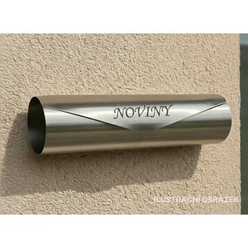 Poštovní schránka Nerezová schránka Trubka se jménem – leptaný nápis – nerez Font: Monotype Corsiva