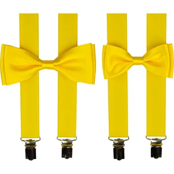 Kšandy Kanárkově žlutý set kšandy s motýlkem pro tátu a syna