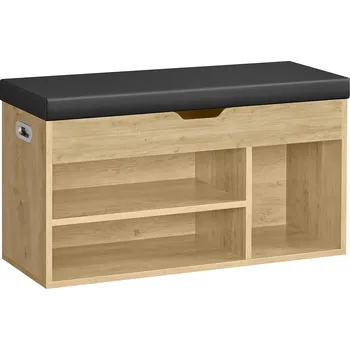 Botník Botník s lavicí a černým sedákem z eko kůže TAYLOR ARTISAN 80x30x44 cm