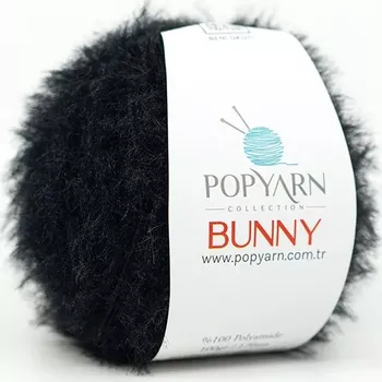 Příze POPYARN Příze Bunny B08 - černá, 100g 170m