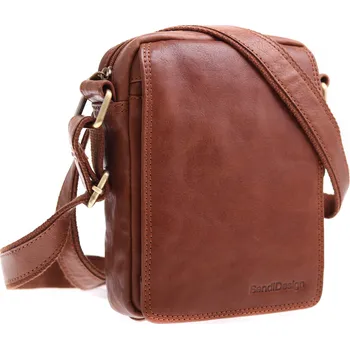 Pánská kožená crossbody taška Sendi Design M 52006 koňakově hnědá