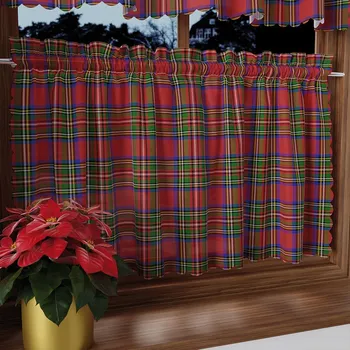 Záclona Dekorační krátká vánoční vitrážová záclona do kuchyně SCOTTY 40x100 cm MyBestHome