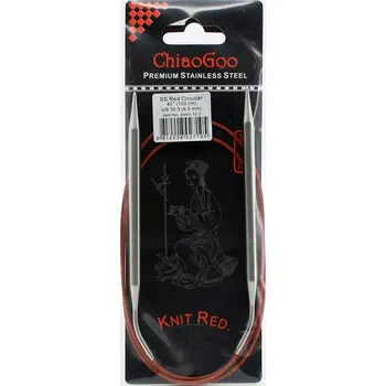 Jehlice ChiaoGoo Knit Red ergonomické fixní kruhové jehlice 100 Cm 6,5mm (ChiaoGoo SS Knit RED™ Circulars - 40" 100 cm 6,5mm)