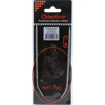 Jehlice ChiaoGoo Knit Red ergonomické fixní kruhové jehlice 60 Cm 3,5mm (ChiaoGoo SS Knit RED™ Circulars - 24" 60 cm 3,5mm)
