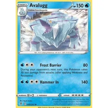 Karetní hra Pokémon EVS 045/203 Avalugg - Evolving Skies Stav: Near Mint, Verze: REVERSE HOLO