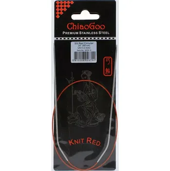 ChiaoGoo Knit Red ergonomické fixní kruhové jehlice 60 Cm 2mm (ChiaoGoo SS Knit RED™ Circulars - 24" 60 cm 2mm)