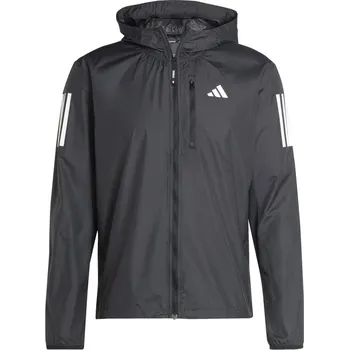 Pánská casual bunda adidas Own The Run Wind Resistant Reflective Long Sleeve Performance Running Jacket Black XS