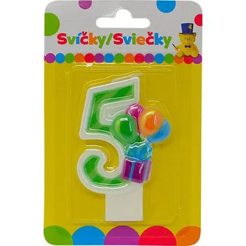Magnetická kreslící tabulka Narozeninová svíčka s balónky a číslem 5.
