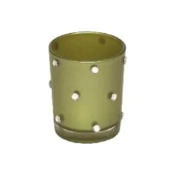 Svíčka Skleněný svícen d:5,6 cm v:6,7 cm, Zelená metalíza MIX 42237 Nové zboží