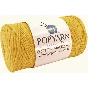 Příze POPYARN Příze Cotton Macrame B005 - žlutá, 250g 190m