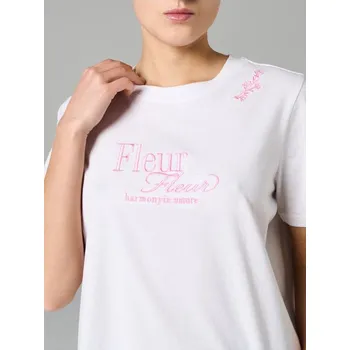 Dámské tričko Sinsay - Bavlněné tričko s vyšitým nápisem - krémová - 248HB-01X - 248HB-01X-M