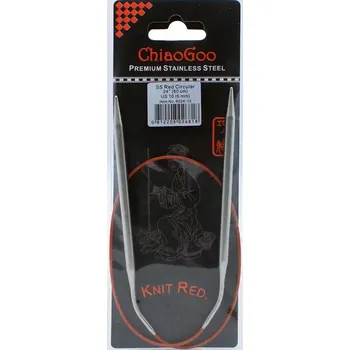Jehlice ChiaoGoo Knit Red ergonomické fixní kruhové jehlice 60 Cm 6mm (ChiaoGoo SS Knit RED™ Circulars - 24" 60 cm 6mm)