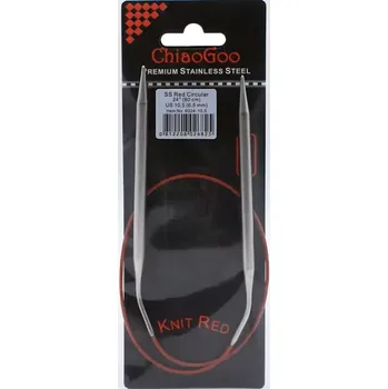 ChiaoGoo Knit Red ergonomické fixní kruhové jehlice 60 Cm 6,5mm (ChiaoGoo SS Knit RED™ Circulars - 24" 60 cm 6,5mm)