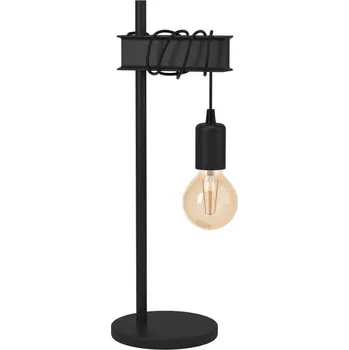 Lampička Eglo 43714 - Stolní lampa TOWNSHEND 1xE27/10W/230V černá
