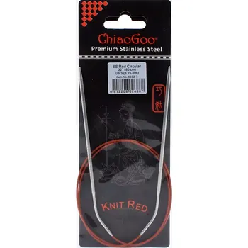 Jehlice ChiaoGoo Knit Red ergonomické fixní kruhové jehlice 80 Cm 3,25mm (ChiaoGoo SS Knit RED™ Circulars - 32" 80 cm 3,25mm)