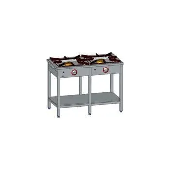 Sporák EGAZ Plynový gastronomický sporák 2-hořákový, 1150x600x850 mm s policí, 1x5+1x7 kW | EGAZ, TG-212.III