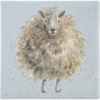 Papírový ubrousek Papírové ubrousky Wrendale Designs, 24 x 24 cm – ovce