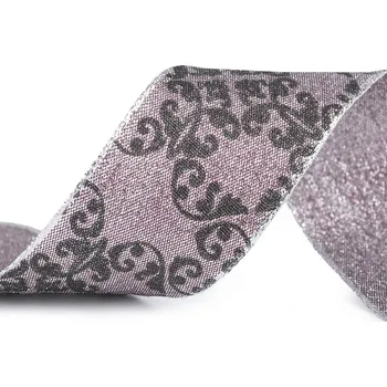 Stuha STUHA - brokátová s drátem 40 mm - 1 m Barva: starorůžová