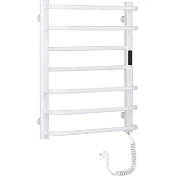 Radiátor CERANO - Elektrický sušák ručníků Ricardo, s displejem - 126 W - bílá lesklá - 660x550 mm