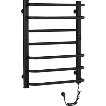 Radiátor CERANO - Elektrický sušák ručníků Ricardo, s displejem - 126 W - černá matná - 660x550 mm