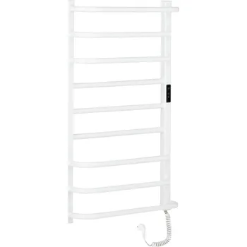 Radiátor CERANO - Elektrický sušák ručníků Ricardo, s displejem - 158 W - bílá lesklá - 860x550 mm