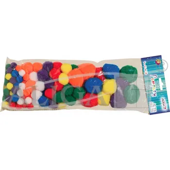 Bambulky POM-MIX barvy, balení 100ks