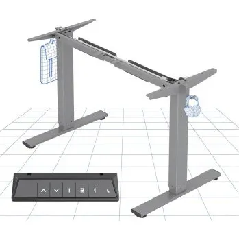 Jednací stůl Výškově nastavitelný elektrický stůl EN1S-EUV3, šedý - A FLEXISPOT