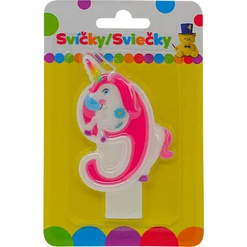 Magnetická kreslící tabulka Narozeninová svíčka s JEDNOROŽCEM a číslem 9.