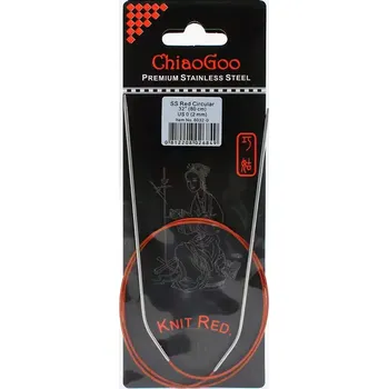 Jehlice ChiaoGoo Knit Red ergonomické fixní kruhové jehlice 80 Cm 2mm (ChiaoGoo SS Knit RED™ Circulars - 32" 80 cm 2mm)