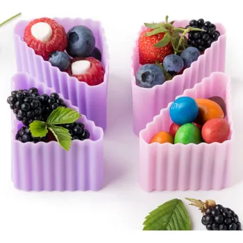 Svačinový box Lekkabox silikonové boxy na svačinu 4 ks - Rosa