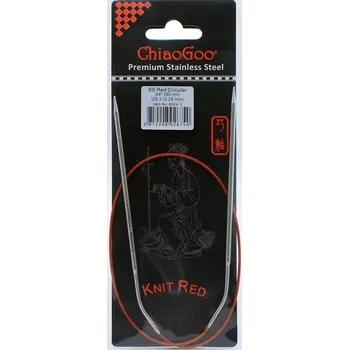 Jehlice ChiaoGoo Knit Red ergonomické fixní kruhové jehlice 60 Cm 3,25mm (ChiaoGoo SS Knit RED™ Circulars - 24" 60 cm 3,25mm)