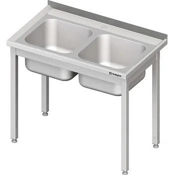 Dětský stůl STALGAST Stůl s dvoukomorovým dřezem, bez police 1000x600x850 mm | STALGAST, 980766100