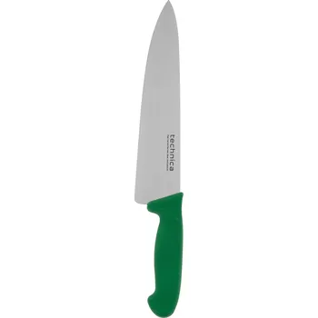 TECHNICA Šéfkuchařský nůž HACCP 383 mm, zelený, hladké ostří do špičky | TECHNICA, Silver Line