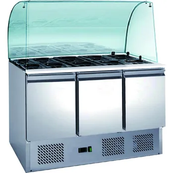 TECHNICA Chladící stůl třídveřový se skleněnou nástavbou 368 l, 1365x700x850 mm | TECHNICA, Cold Line