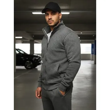 Pánská mikina Buďchlap Pohodlná antracitová jednoduchá mikina