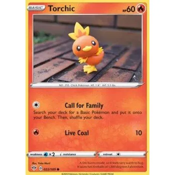 Karetní hra Pokémon DAA 022/189 Torchic - Darkness Ablaze Stav: Near Mint, Verze: REVERSE HOLO